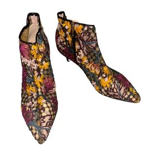 Sam Edelman Multicolor Embroidered Ankle Boots